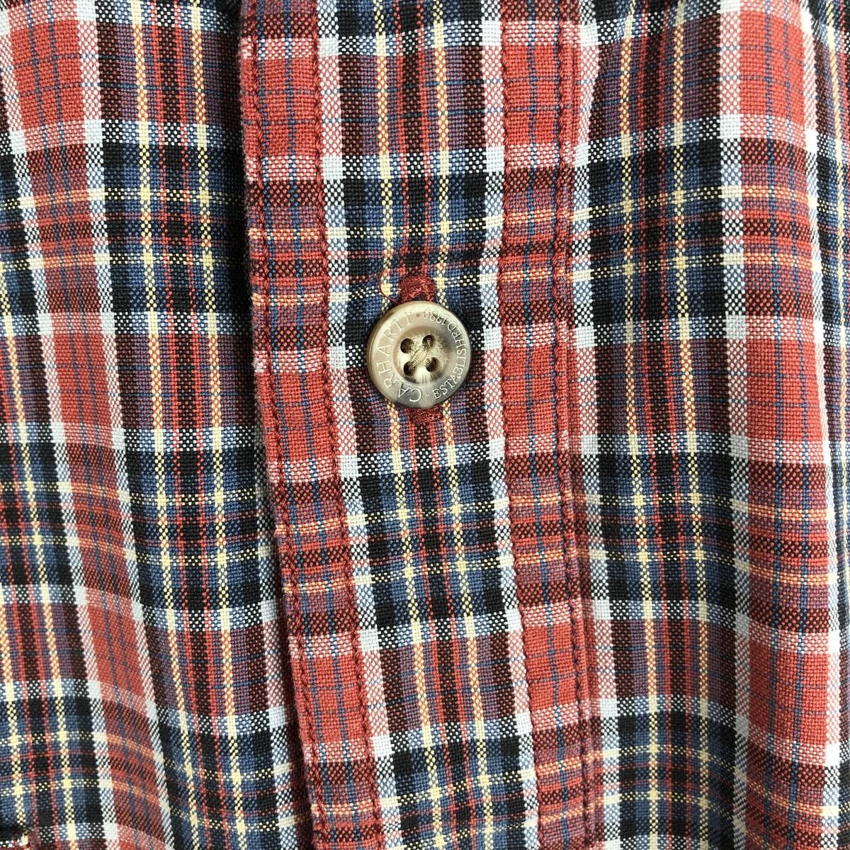 Used Carhartt Check Pattern Long Sleeve Button-Down Work Shirt Men's Size Medium thumbnail 5