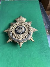 Genuine Officers Bedfordshire Helmet  Plate Kings Crown