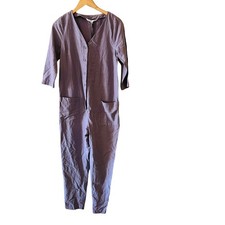 The Nines By Hatch Half Button Up Maternity Jumpsuit Size XS NWT Purple