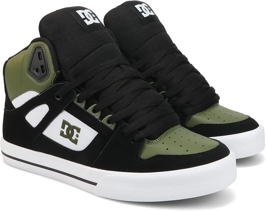 DC SHOES MENS PURE HIGH TOPS.NEW BOXED LEATHER HI BLACK GREEN SHOES BOOTS S26
Opens in a new window