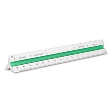 Alumicolor Aluminum Engineer Color-Coded Solid Drafting Scale, 6IN, Silver