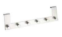Wenko Celano TüRgarderobe Aus Satiniertem Edelstahl, 6 Haken, Matt