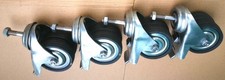 4 x TENTE 75 mm Schwerlast Lenk-Doppel-Rollen mit Bremse + Befestigungsschrauben