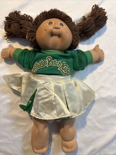 Cabbage Patch Kids cheerleader doll Vintage 80s Green And White Dress