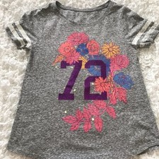 Gap kids Gray tee short sleeve floral graphic t-shirt size XXL Kids