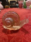 Incredible Vintage Fenton Art Glass Pink Chanpagne Iridescent Snail. Ex Cond