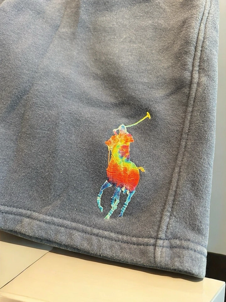 Polo Ralph Lauren Boys Shorts M 10-12 Gray Fleece Rainbow Pony Logo - Image 2 of 4
