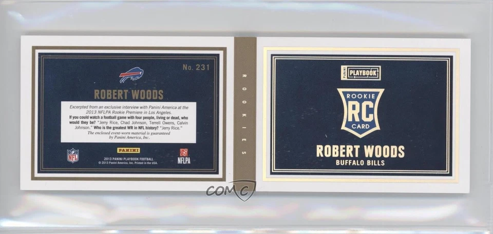 2013 Panini Playbook Rookie Booklets Platinum Prime /10 Robert Woods #231 RC - Image 2 of 2