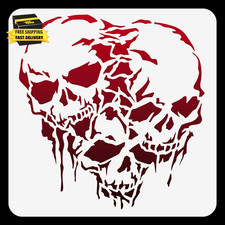 Triple Skulls Stencil, Halloween Reusable Painting Template