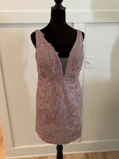 Aspeed Women Sequence Y2K Sparkly Beaded Formal Dress XL  Mauve/Gray Prom