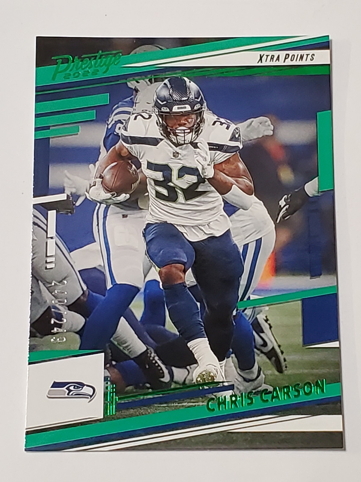 2022 Panini Prestige - Chris Carson #256 Green Xtra Points SN#'d 240/249