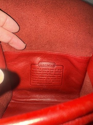 COACH vintage 9018 Emmie Red Crossbody Flap Bag Rare 90s USA