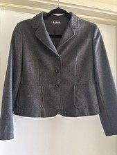 Miu Miu Womens Large Jacket Gray 100% Wool Lo...