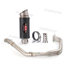 Complete System Header Link Pipe Exhaust Mufflers For Yamaha YZF R3 2015-2024