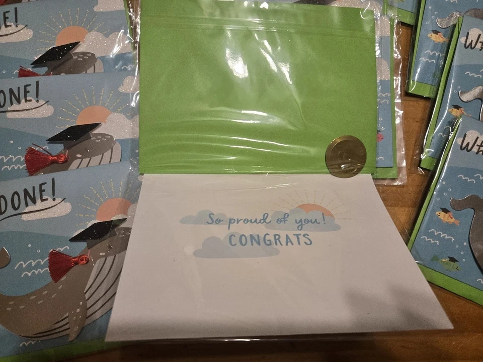 Lote de 16 Tarjetas GRADUACIÓN FELITS con Sobres y Sobres Pegatinas NUEVAS Foto 3 de 3