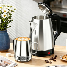 1500W Stainless Steel Cordless Electric Kettle 2L with Overheat Protection UK