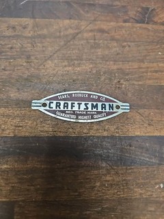 K206 Vintage CRAFTSMAN tool or tool box original emblem badge