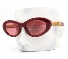 Chanel Sunglasses ch5538QA 1792/7N Dark Red Gold Metal CC Logo Chain w/case