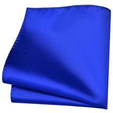 Branduce Solid Pocket Square for Men Plain Color Boy Handkerchief Royal Blue