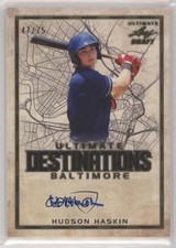 2020 Leaf Ultimate Draft Destinations Gold 47/75 Hudson Haskin #UD-HH1 Auto 0nr3