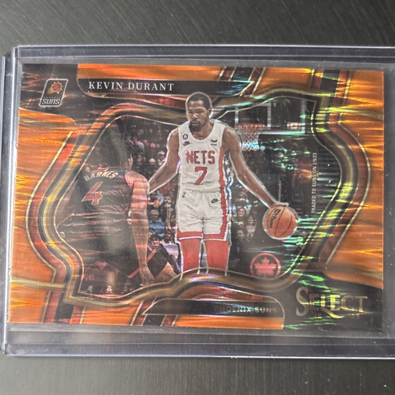 Panini 2022-23 Select Orange Flash Courtside Prizm Kevin Durant Card #237