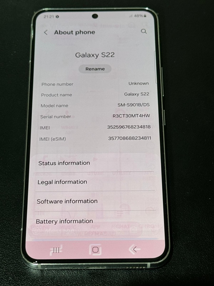 Samsung Galaxy S22 SM-S901B/DS (Dual SIM) - 128GB - White