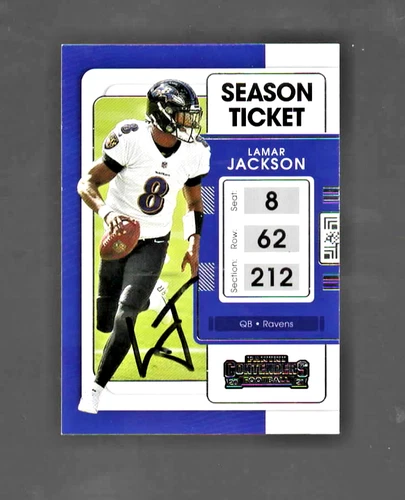 LaMar Jackson Baltimore Ravens Autographed Signed 2021 Panini Card Hologram COA