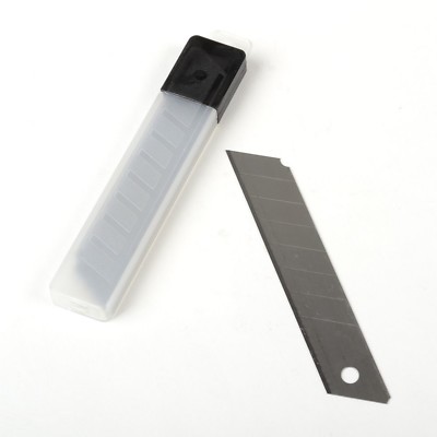10pc Snap-Off 18mm Cutter Utility Knife Replacement Blades Refill Blade Case
