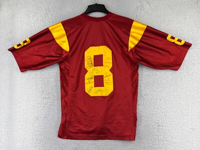 VINTAGE USC Trojans Football Jersey Mens Small Red Yellow #8 Nike