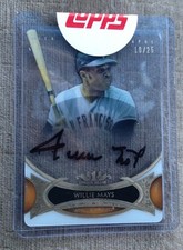 2014 TOPPS TIER ONE 1 WILLIE MAYS BRONZE BLACK INK ON CARD AUTO 10/25 NICE
