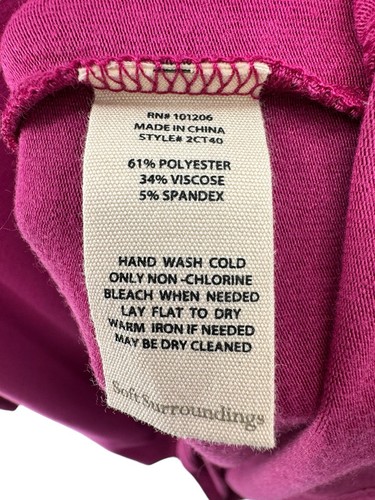 NEW Soft Surroundings Marla Dress Med V-Neck Asymmetrical Overlay DARK FUCHSIA - Picture 6 of 8