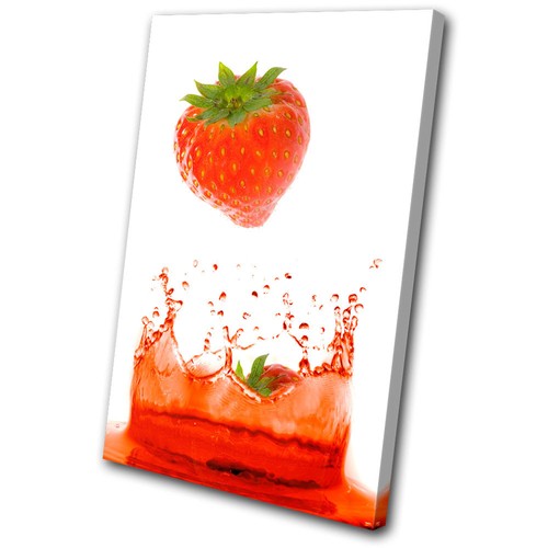 Tableau Déco "Food Kitchen Fruit Splash" - Impression Sur Toile, Couleur Orange, Style Moderne