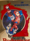 Vintage Budweiser Beer Flying Bud Man Wisconsin Mirror Bar Budman Sign 1991 — photo 1