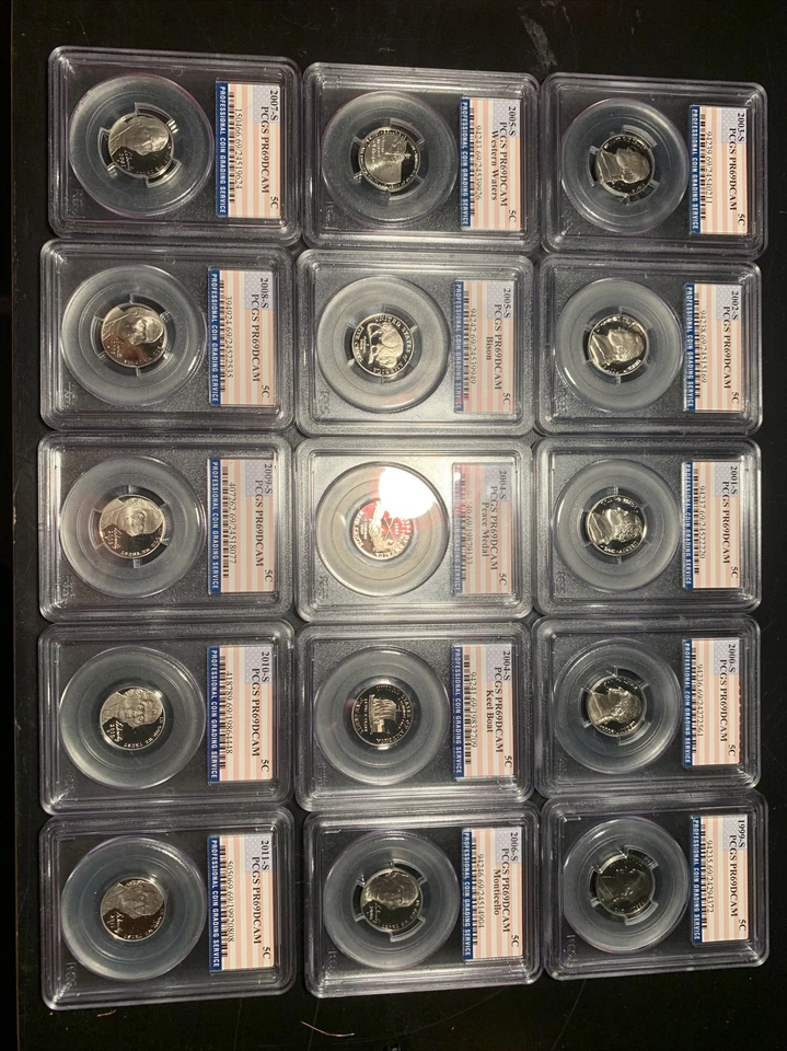 1999-2011  jefferson nickel 15 coin  pcgs pr69dcam