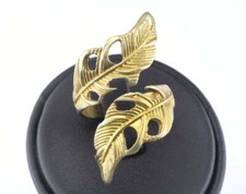 Ring Leaf Adjustable Ring Raw brass Wrap Nature Leaves Statement Ring