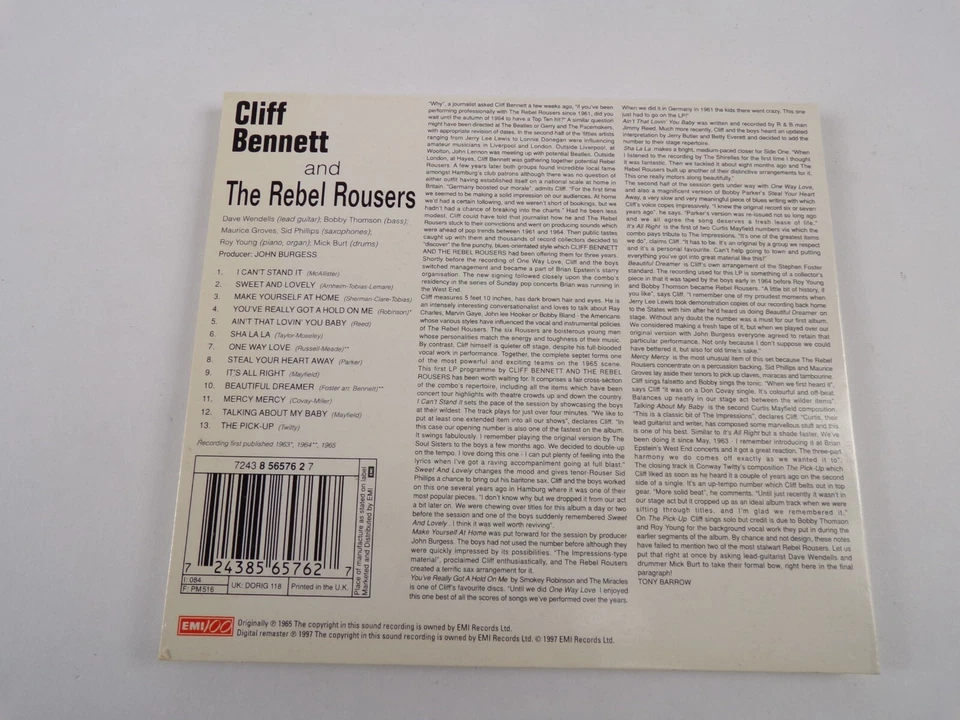 Cliff Bennett & The Rebel Rousers I Can't Stand It Sha La La The Pick Up CD#60 Foto 2 de 4