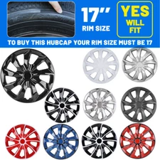 17" Set of 4 Wheel Covers Snap On Full Hub Caps fit R17 Tire & Steel Rim 17inch