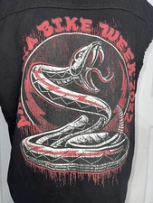 Men's 2022  Hot Leathers Viper Biker Cut Off Shirt Size L Arizona Bike Week