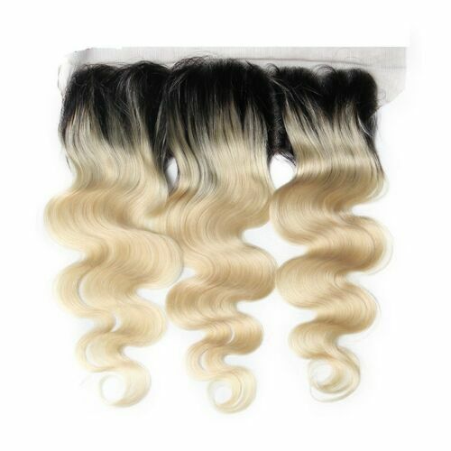 10INCH BRAZILIAN Blonde 1B/613# Lace Frontal Closure 13x4 EAR TO EAR BODY WAVES