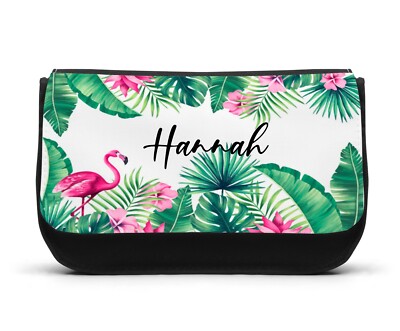 Personalisiertes Federmäppchen Mädchen Schminktasche Tropical Flamingo Schule Weihnachtsgeschenk