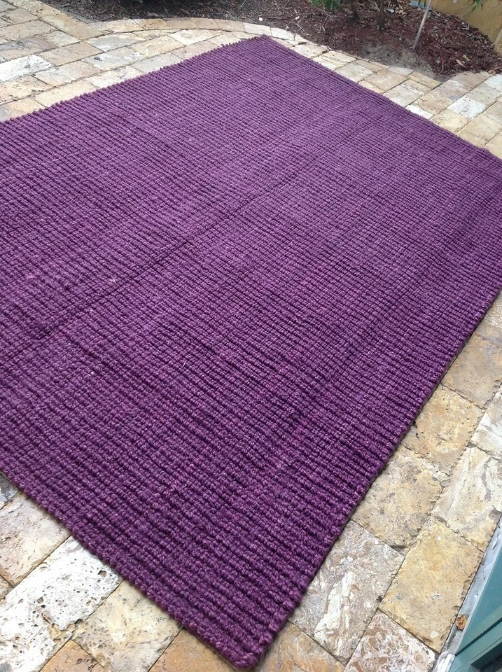 Alfombra Safavieh Yute Barbados Tejido Plano Grueso Púrpura Hecha a Mano 6 x 9 Foto 3 de 3