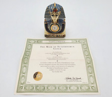 The Franklin Mint The Mask Of Tutankhamun Limited Edition Clock Figurine