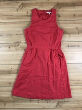 Madewell Red Sleeveless Dress Women's XS A-Line Pockets Stretch Back Zip