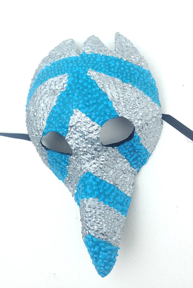 Blue and Silver Mask   - Handmade One of a kind - Image 3 of 4
