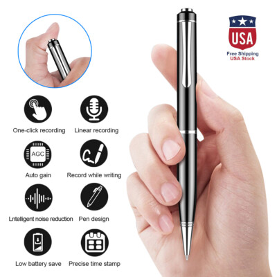 Digital Voice Activated Dictaphone Recorder Mini Audio Recording Pen Device 32gb