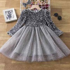 Girls Princess Party 3-8 Yrs Kids Birthday Wedding Evening Gown Children Dress
