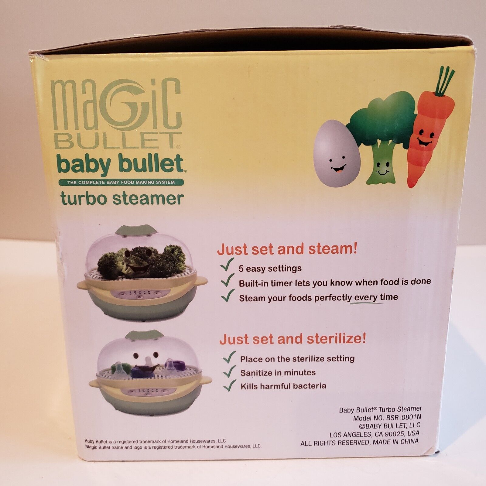 Magic Bullet Baby Bullet Turbo Steamer, Green/Yellow