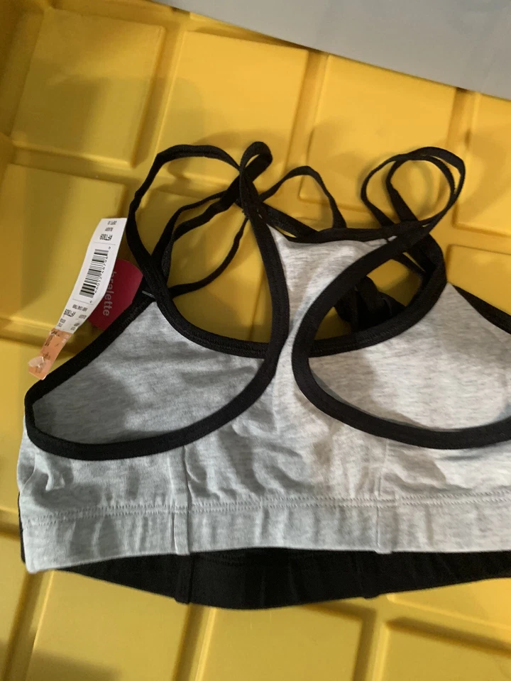 BRALETTES FRUIT OF THE LOOM NIÑAS ESPALDA DEPORTIVA 2PK NEGRO/GRIS TALLA 30 (6/6X) Foto 4 de 4