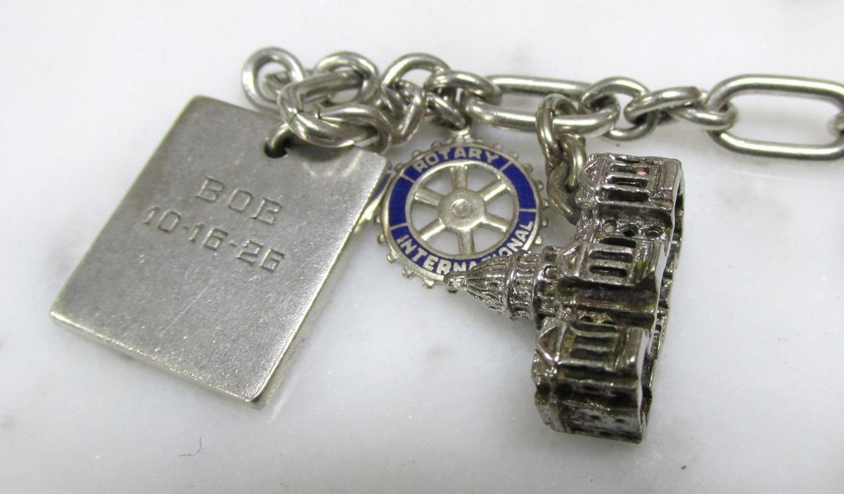 Charme De Bracelet Argent 925 Vintage - Pendentif Ravioli HMK 1,1g 1,2cm - Occasion Bon état