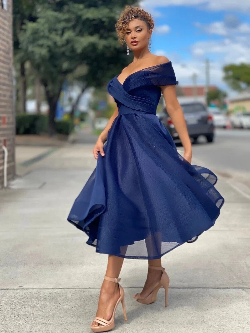 mid blue bridesmaid dresses Romantic Off-Shoulder Sheath Pleated Satin Light Blue Bridesmaid Dress